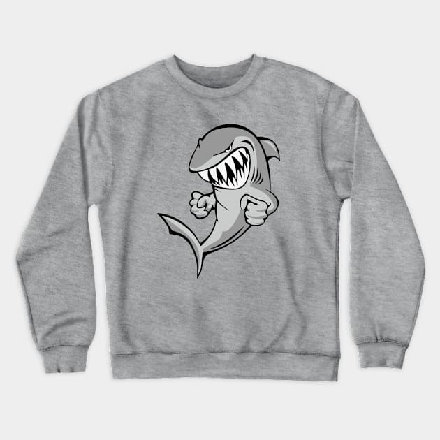 Shark With Attitude Cartoon Crewneck Sweatshirt by hobrath